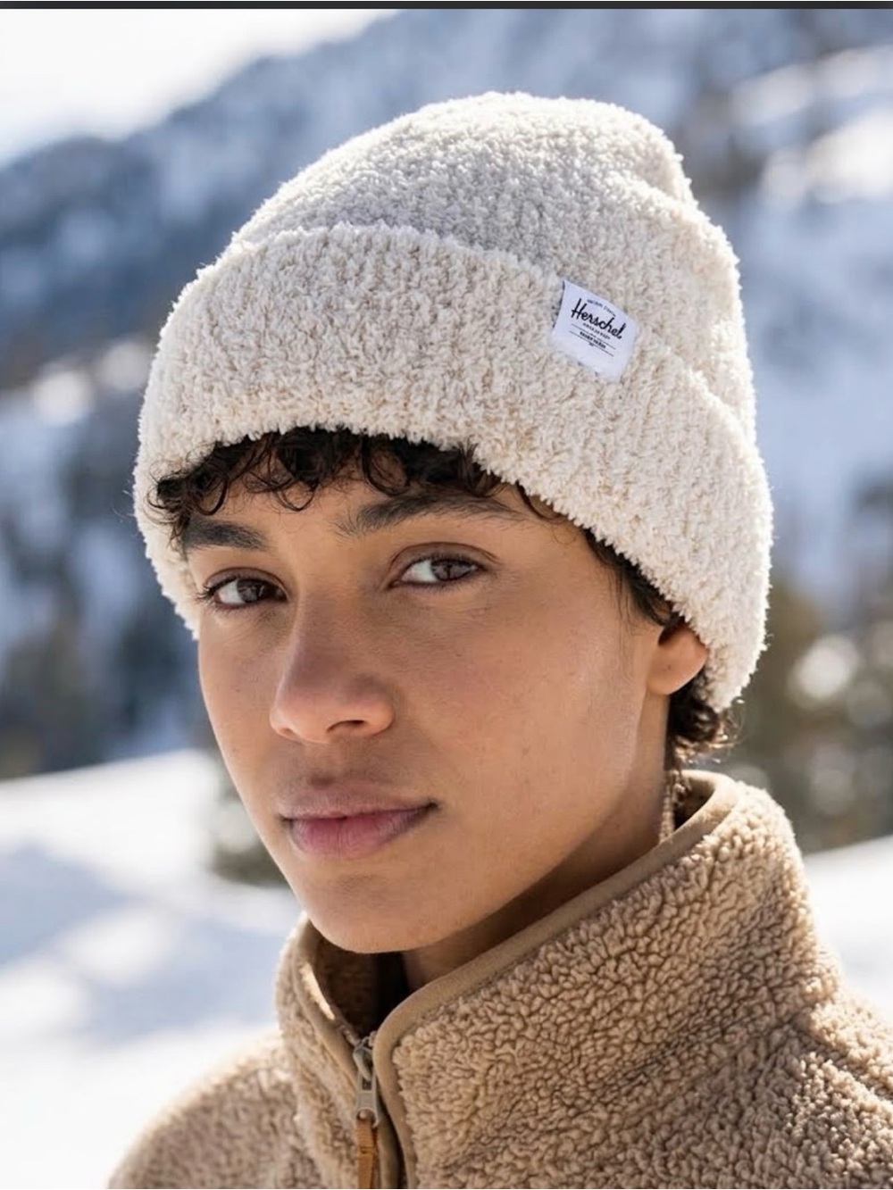Herschel Supply Company Cream Sherpa Cuffed Beanie